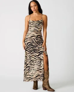Adella Dress Caramel Zebra