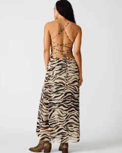 Adella Dress Caramel Zebra