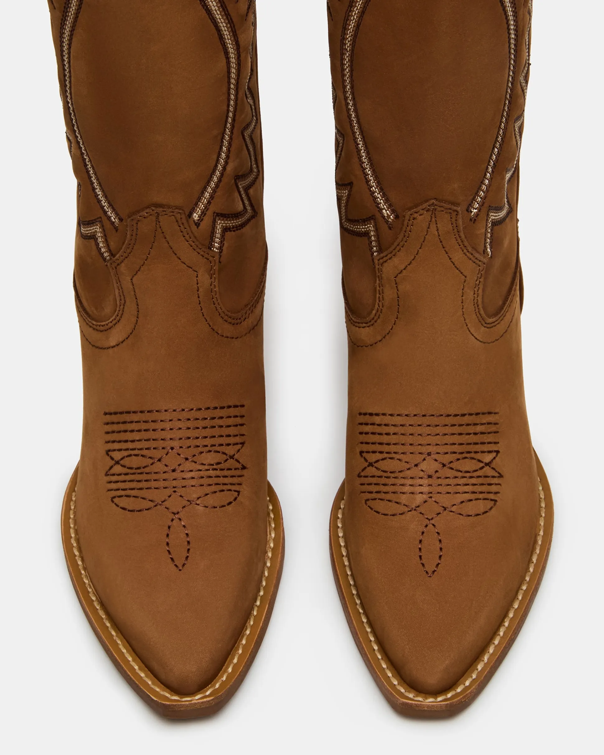 Albany Stitch Cognac Suede