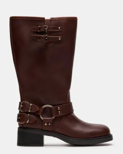 Astor Brown Leather Wide Calf