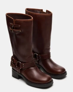 Astor Brown Leather Wide Calf