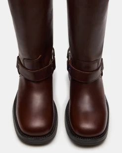 Astor Brown Leather Wide Calf