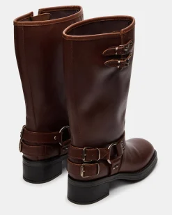 Astor Brown Leather Wide Calf