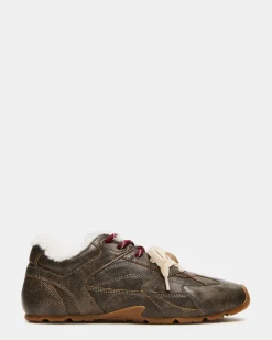 Aziel Faux Fur Brown Distressed