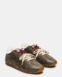 Aziel Faux Fur Brown Distressed
