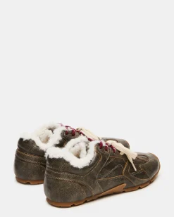 Aziel Faux Fur Brown Distressed