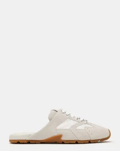 Aziel Mule White Suede