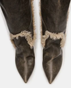 Baddie Faux Fur Brown Distressed