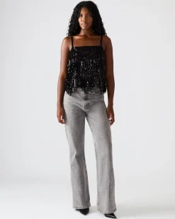 Blakelyn Sequin Top Black