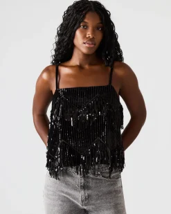 Blakelyn Sequin Top Black