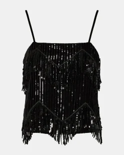 Blakelyn Sequin Top Black