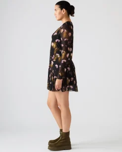 Bliss Dress Black Ditsy Floral