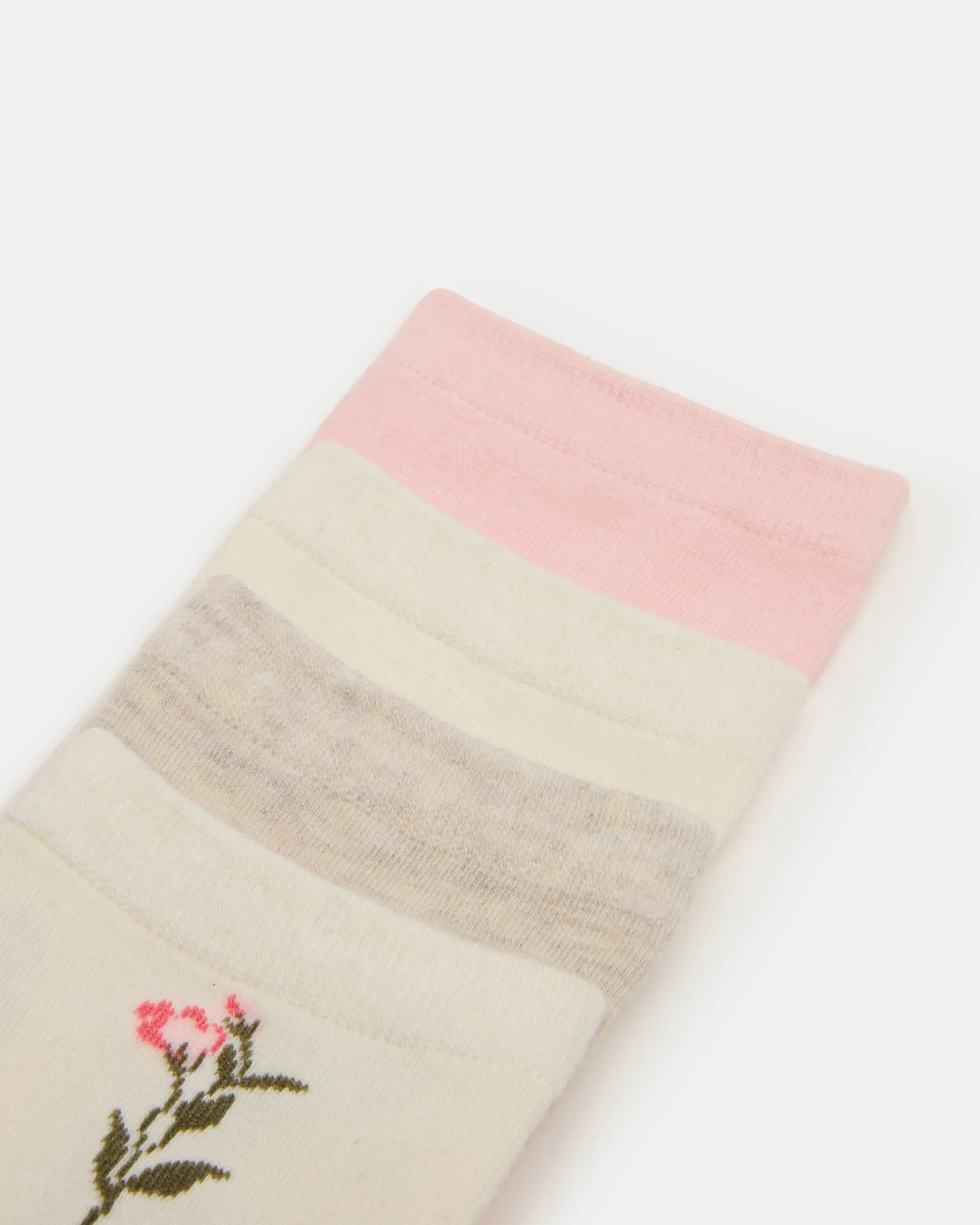 4 Bloom Pack Flower Socks Ivory Multi