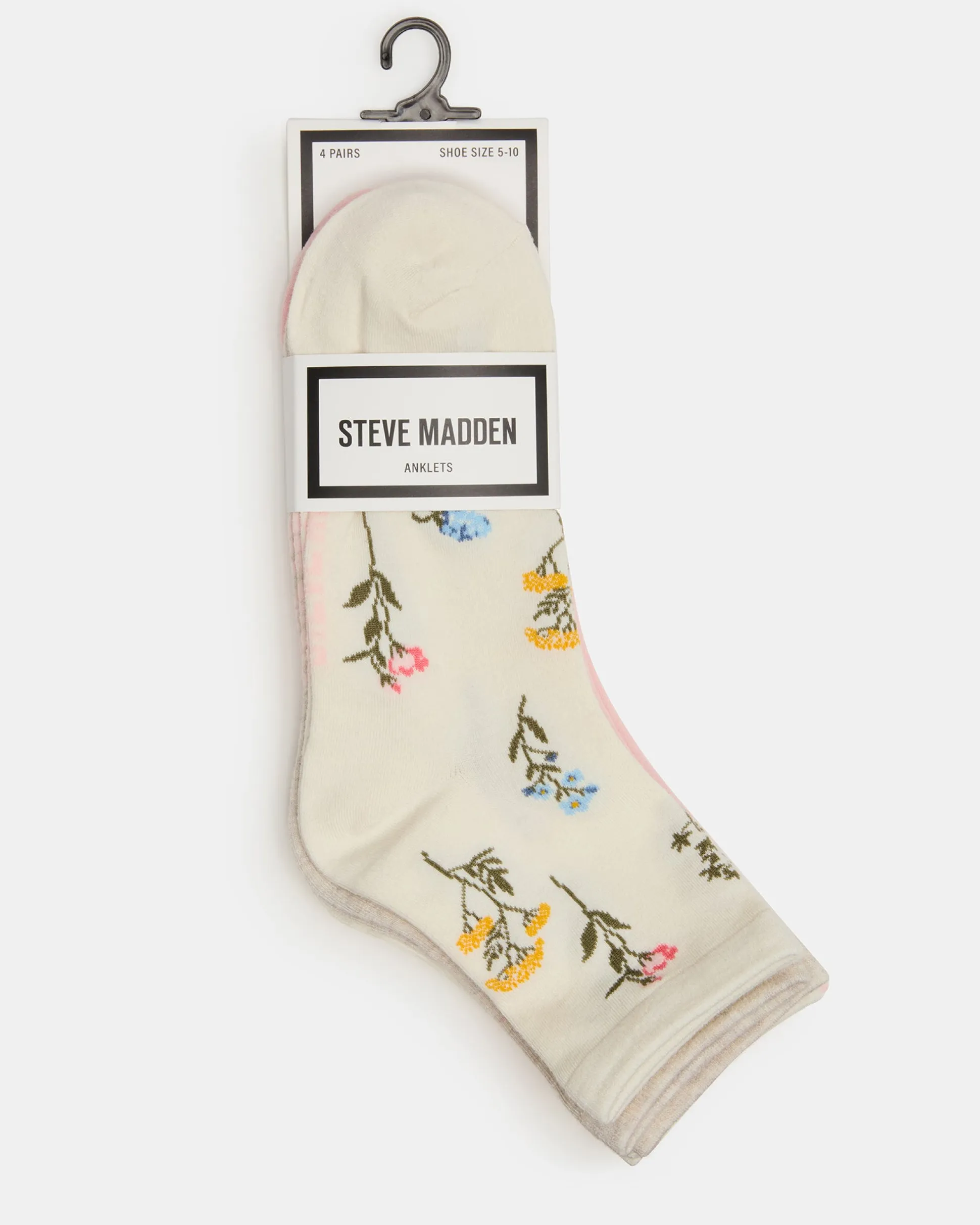 4 Bloom Pack Flower Socks Ivory Multi