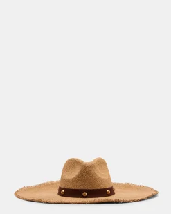 Boho Glam Studs Straw Hat Tan