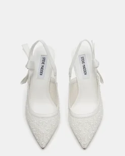 Bri White Lace Pearl
