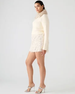 Cindi Feather Skirt Ivory