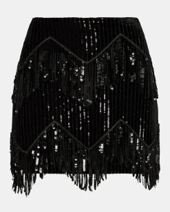 Cindi Sequin Skirt Black