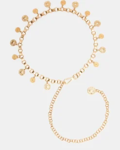 Coin Chain Belt Gold