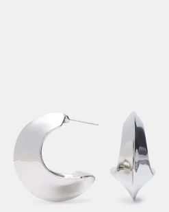 Crescent Earrings Silver