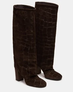 Delia Dark Brown Suede