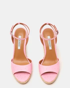 Devin Ostrich Pink Leather