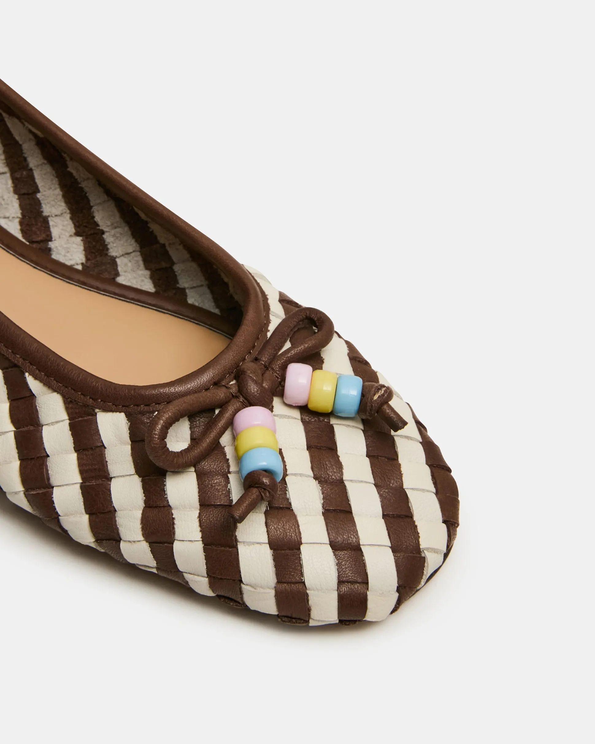 Divy White/brown Leather