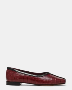 Dorelia Burgundy Crocodile Leather