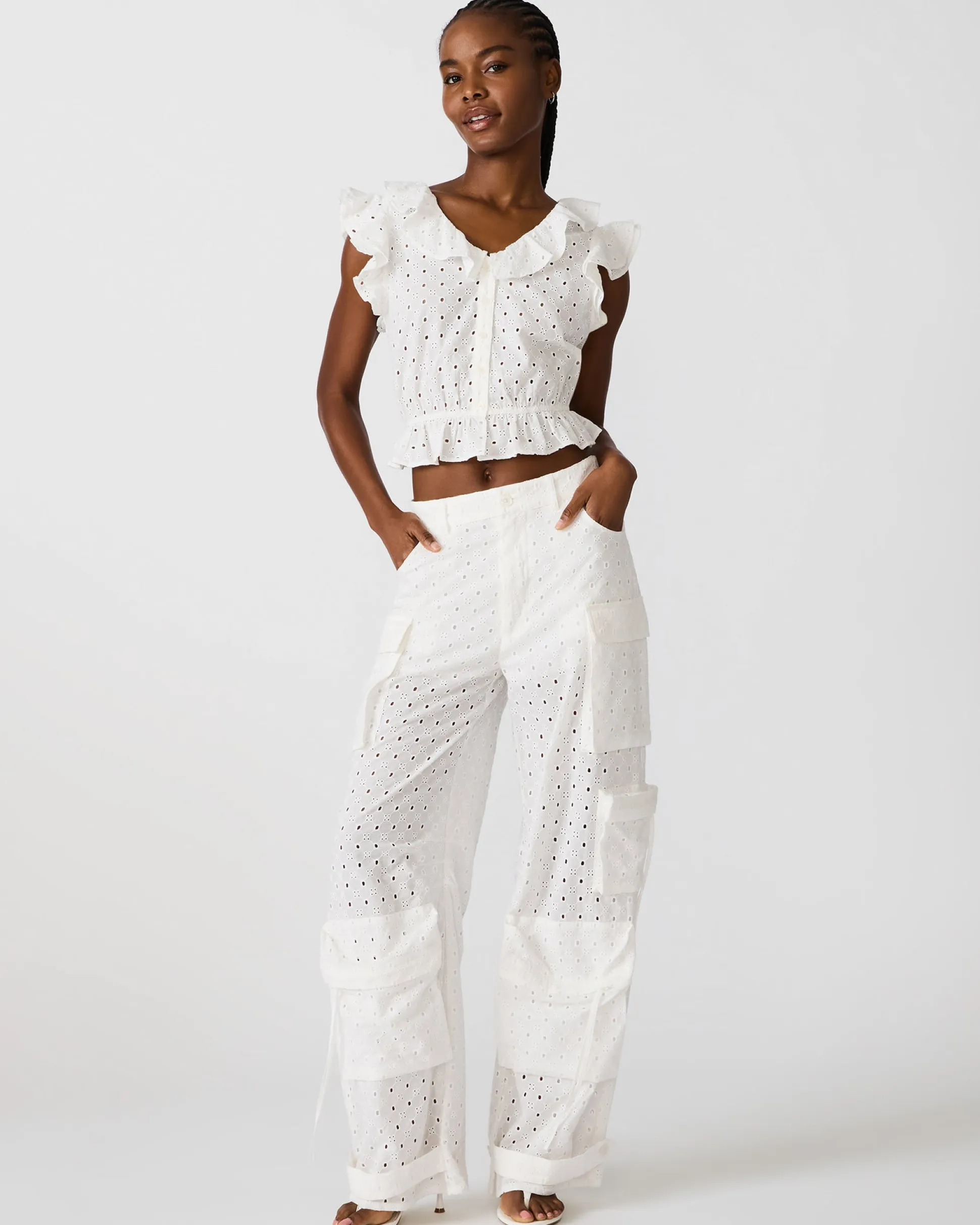 Duo Pant White Eyelet