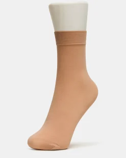 2 Flower Pack Sheer Anklet Socks Vanilla