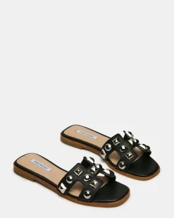 Hadyn Studs Black Leather