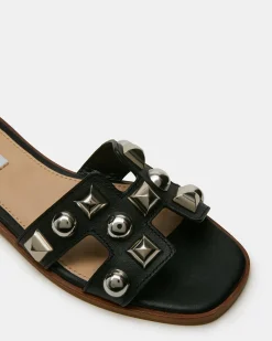 Hadyn Studs Black Leather