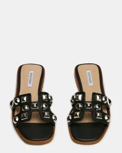 Hadyn Studs Black Leather