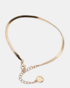Herringbone Chain Anklet Set Gold