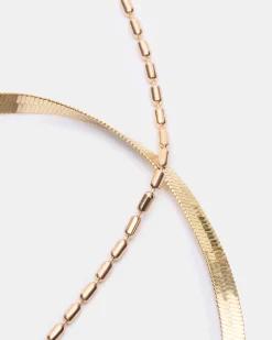 Herringbone Chain Anklet Set Gold