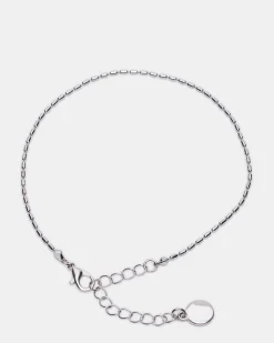 Herringbone Chain Anklet Set Silver