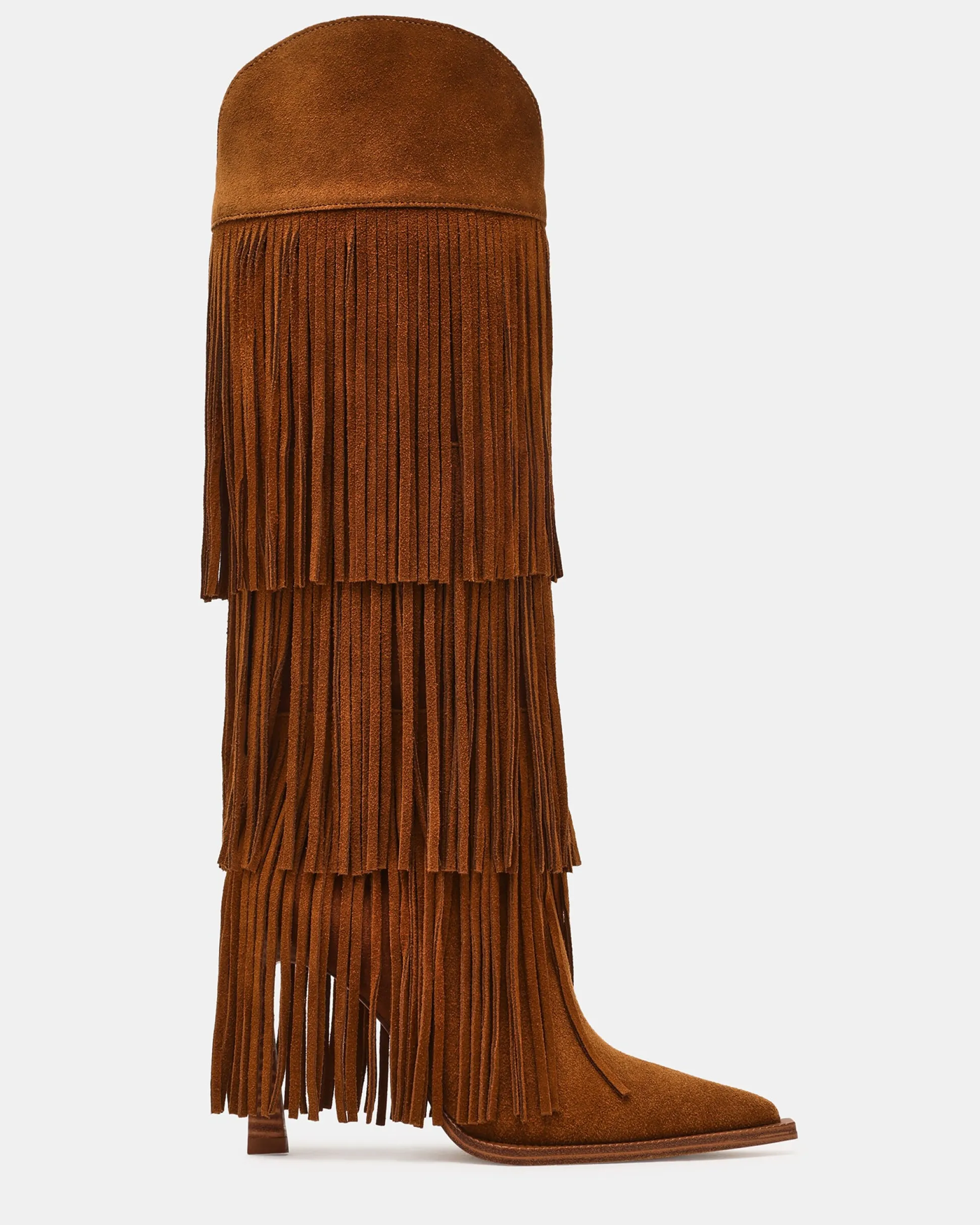 Kinzee Fringe Chestnut Suede