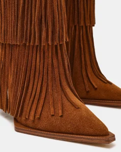 Kinzee Fringe Chestnut Suede