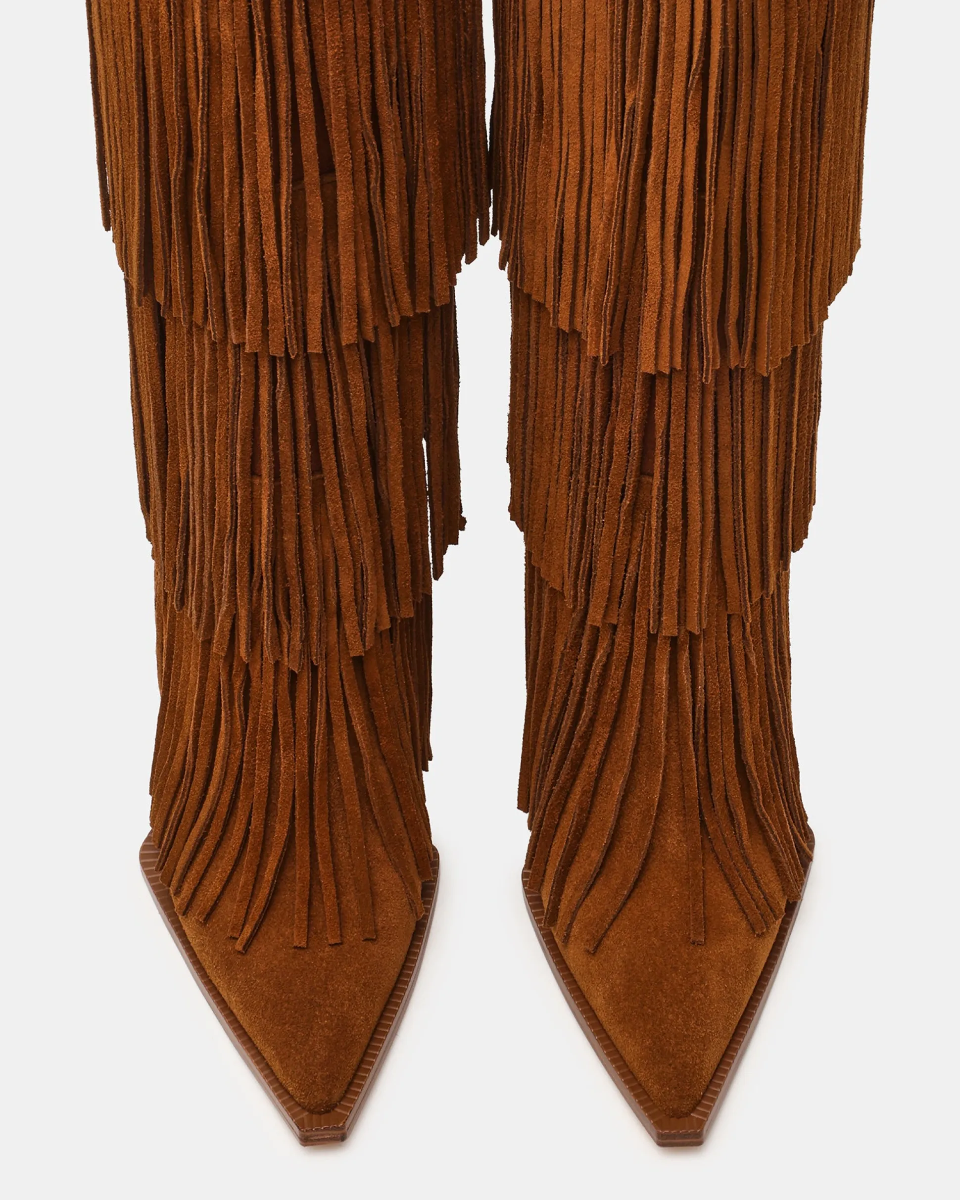 Kinzee Fringe Chestnut Suede