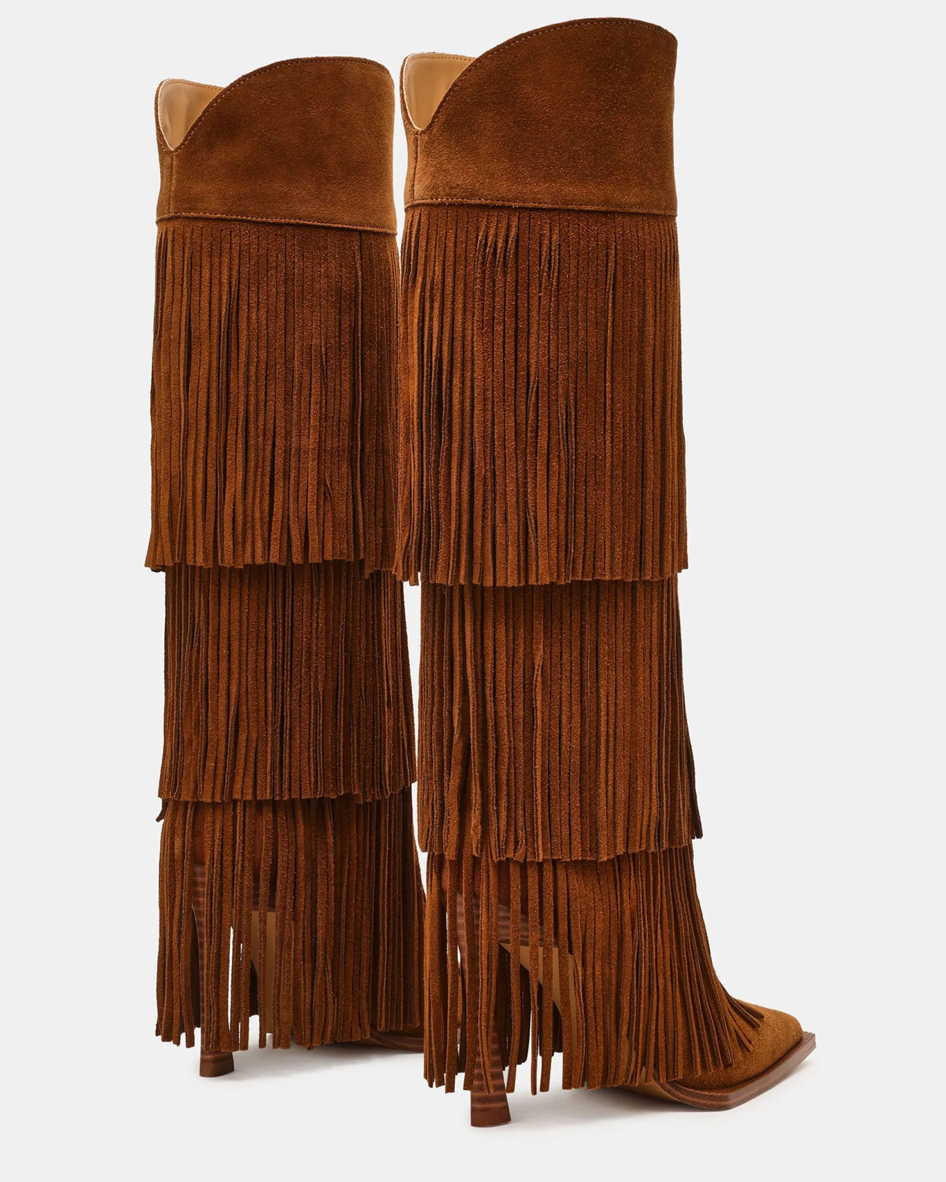 Kinzee Fringe Chestnut Suede