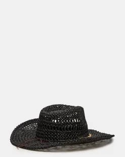 Lei Beaded Trim Western Hat Black