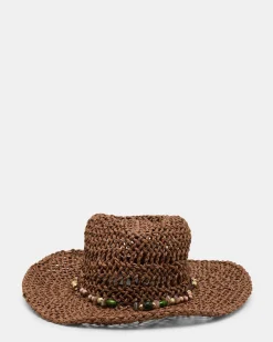 Lei Beaded Trim Western Hat Chocolate