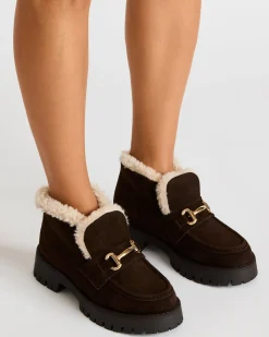 Leon Faux Fur Chocolate Brown Suede