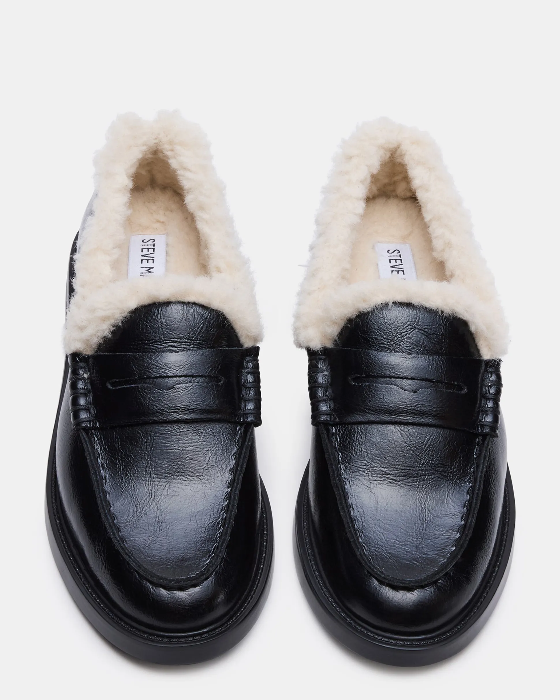 Madison Faux Fur Black Leather