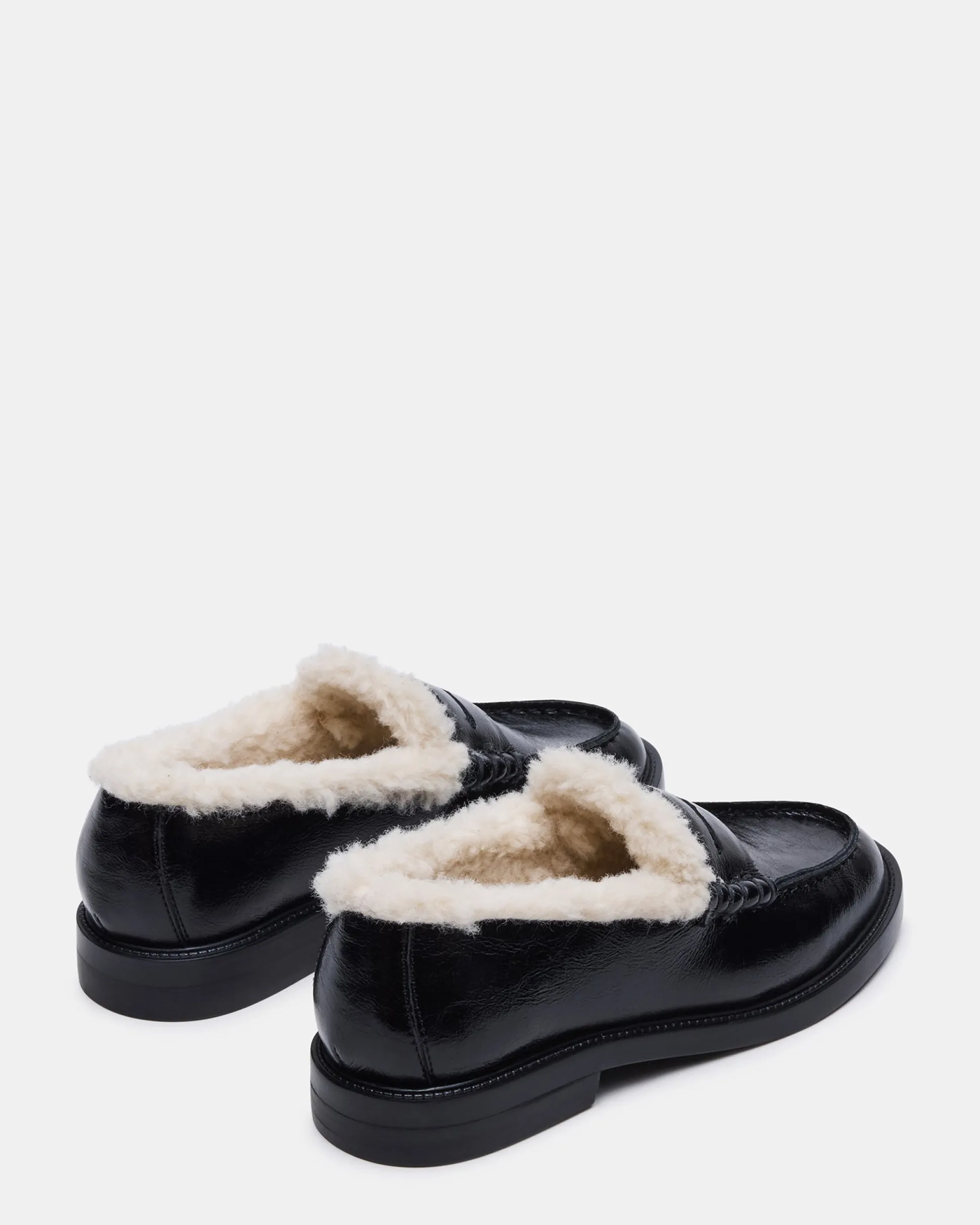 Madison Faux Fur Black Leather