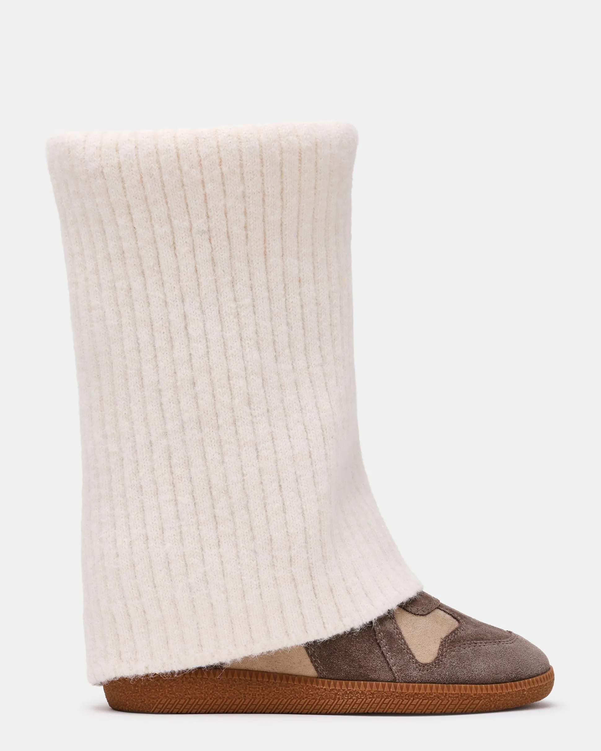 Mavis Knit Taupe Suede