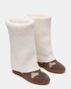 Mavis Knit Taupe Suede