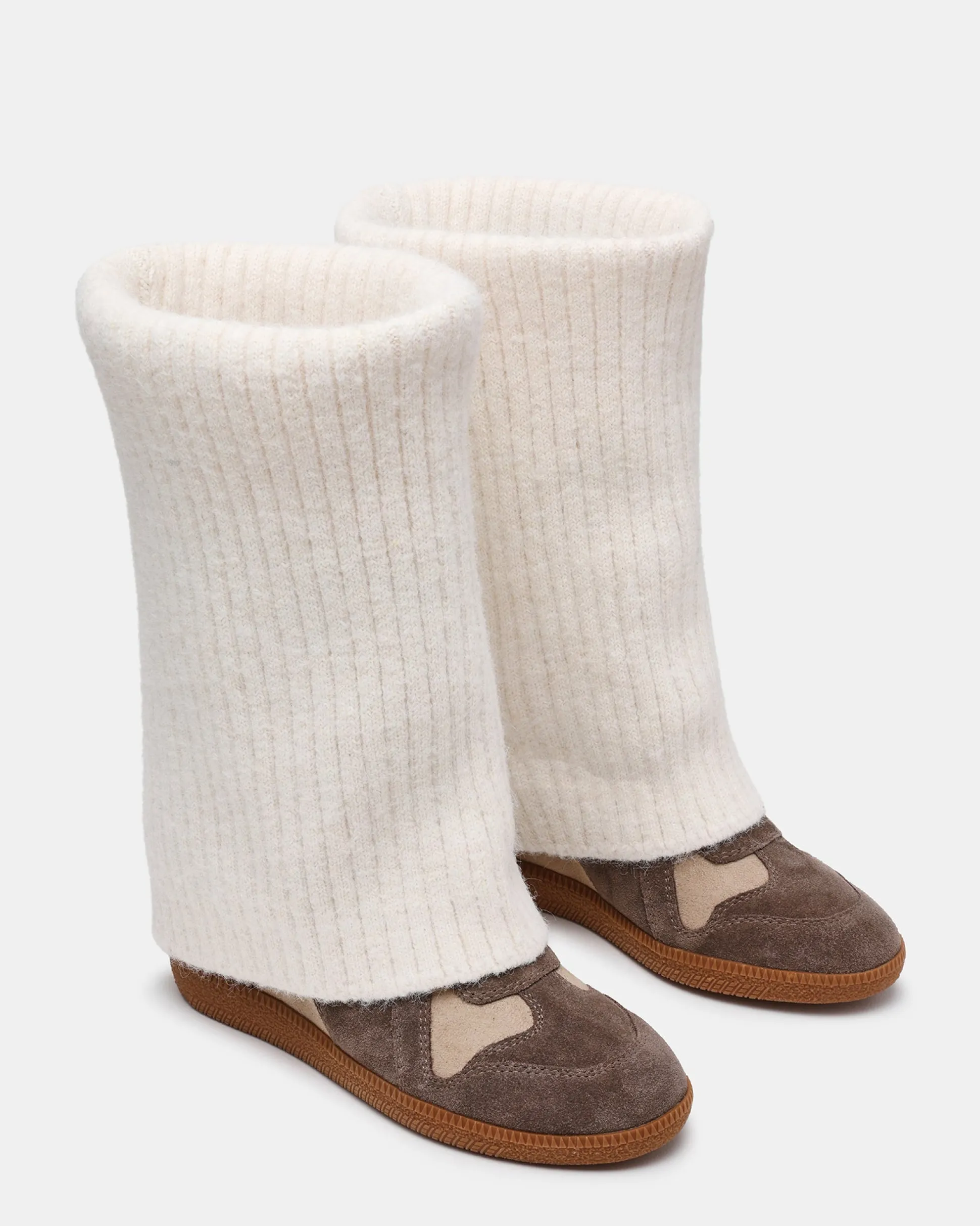 Mavis Knit Taupe Suede