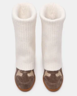 Mavis Knit Taupe Suede
