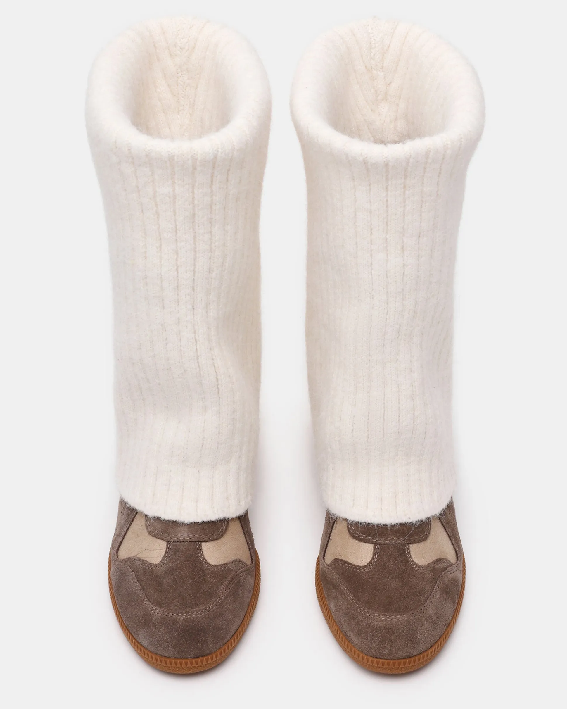 Mavis Knit Taupe Suede